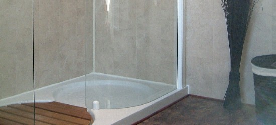 cladding installed in a shower cubicle