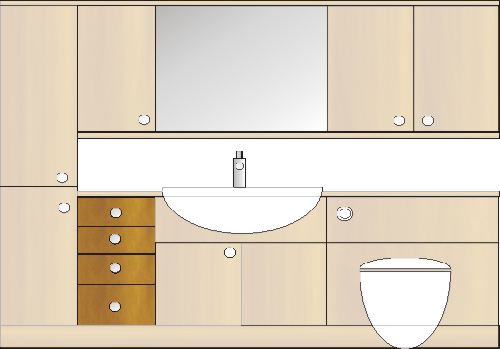 drawer unit for fitted bathroom furniture