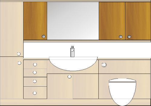 single and double wall units for fitted bathroom furniture